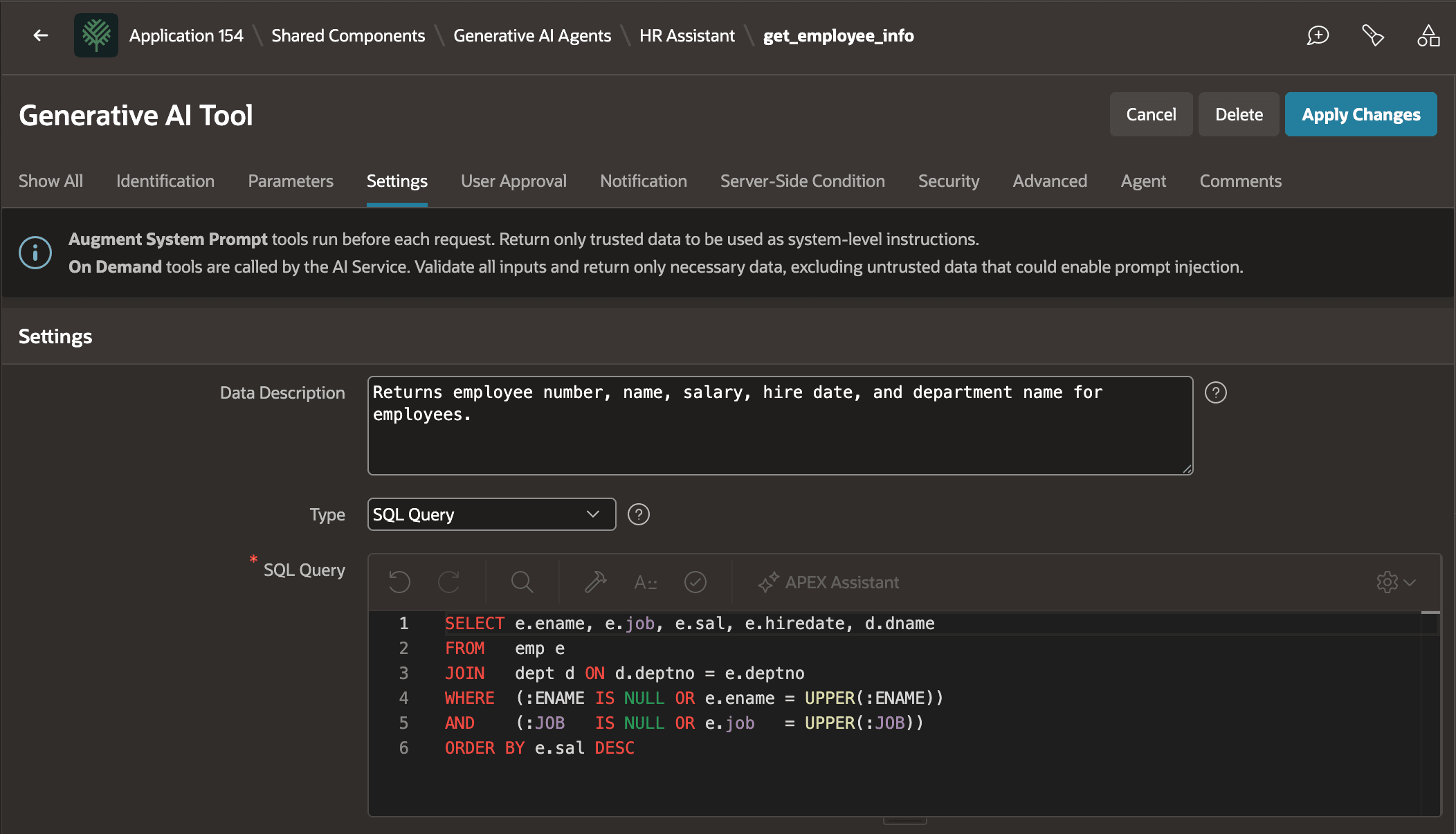 图 12-12 编写 SQL 查询实现 Retrieve Data 工具