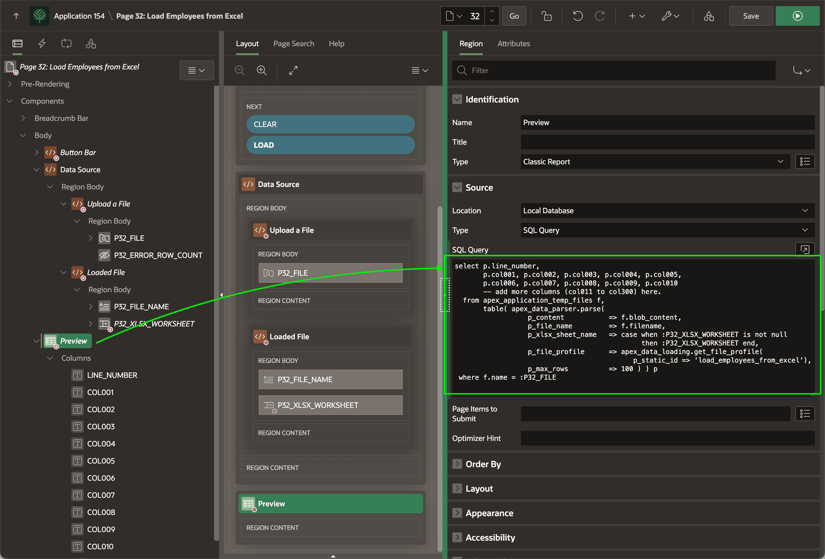 使用 APEX_DATA_PARSER.PARSE 预览要装载的数据