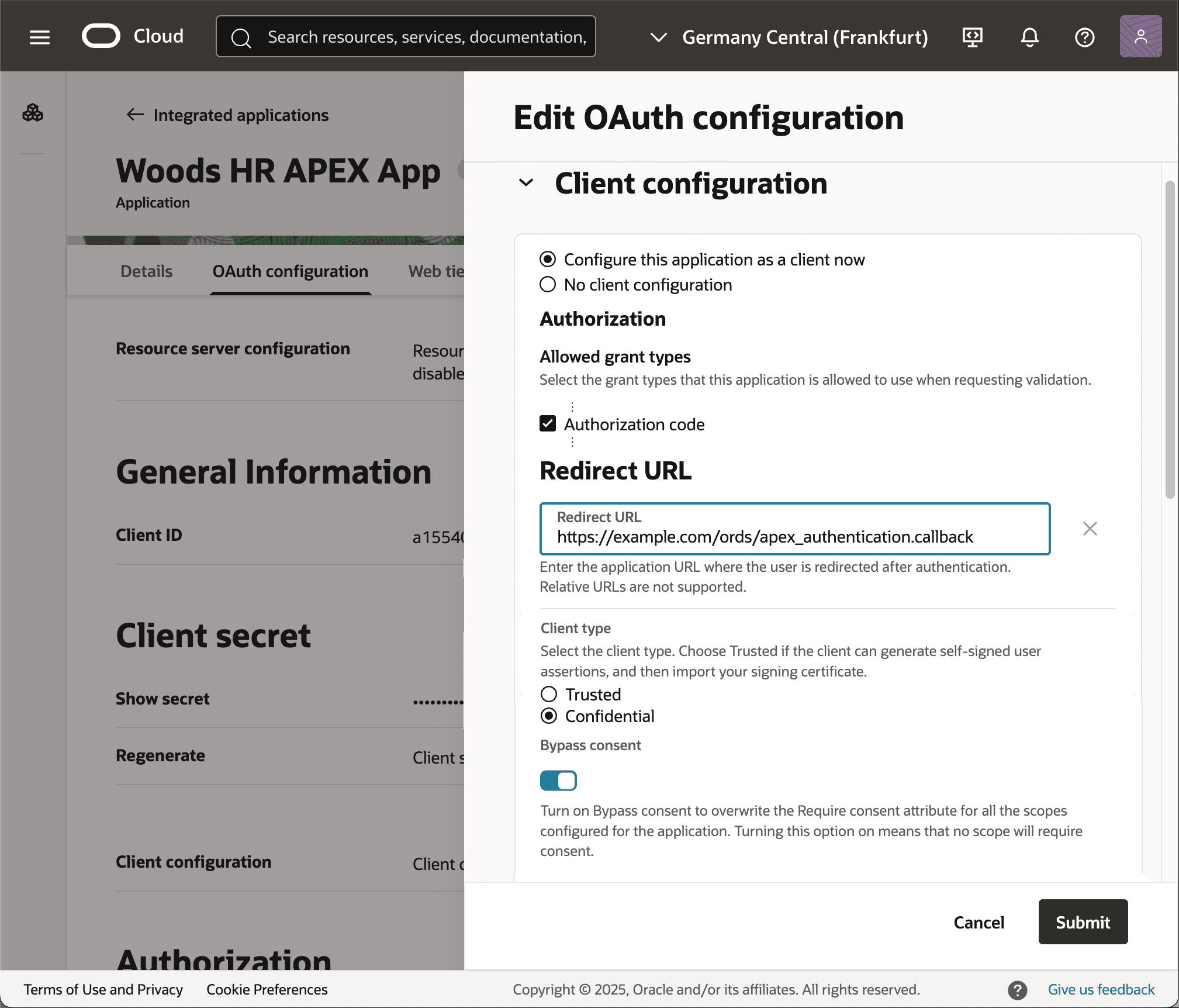 IAM Integrated App 的 OAuth Client 配置