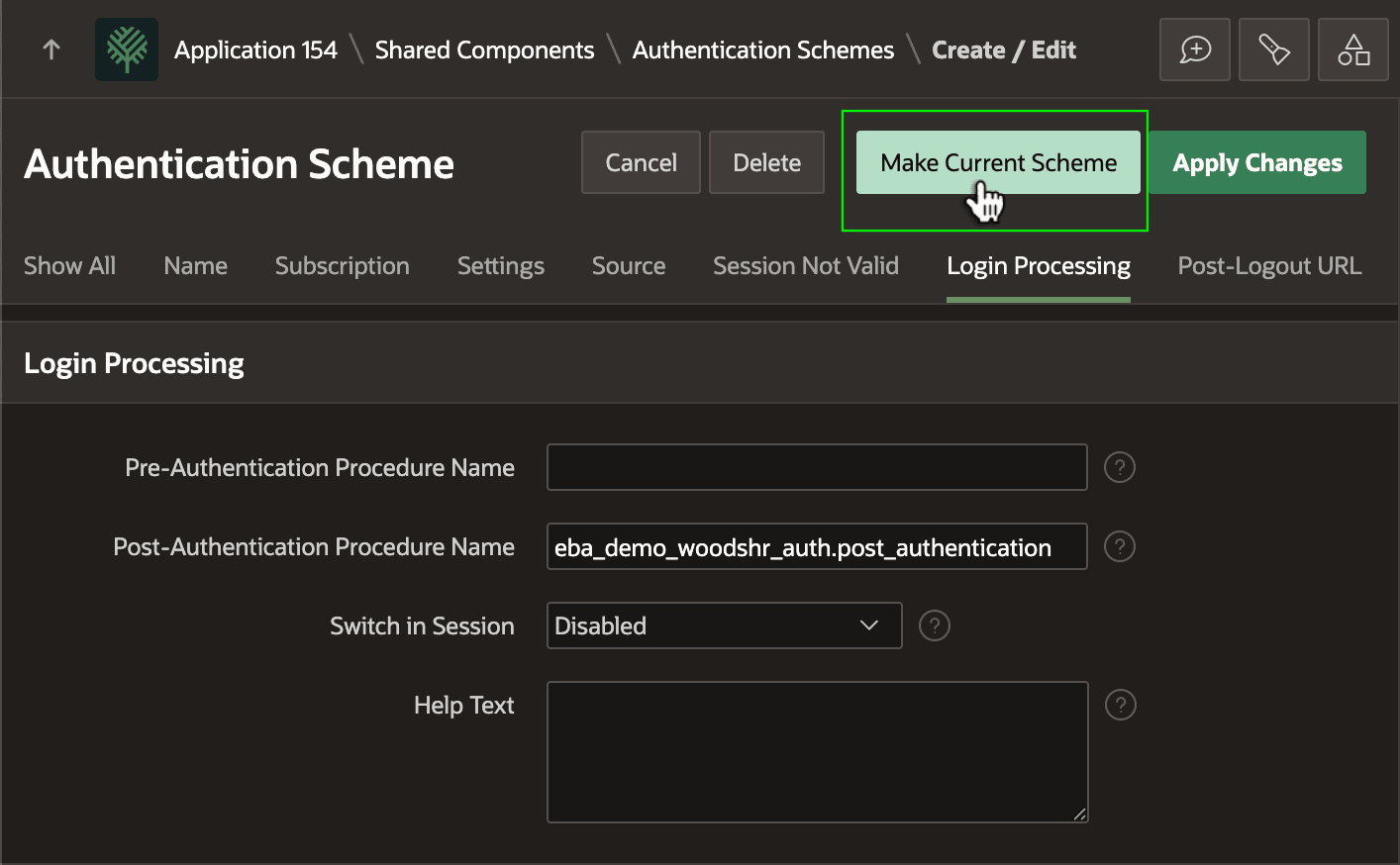 把 Social Sign-in Authentication Scheme 设为当前方案