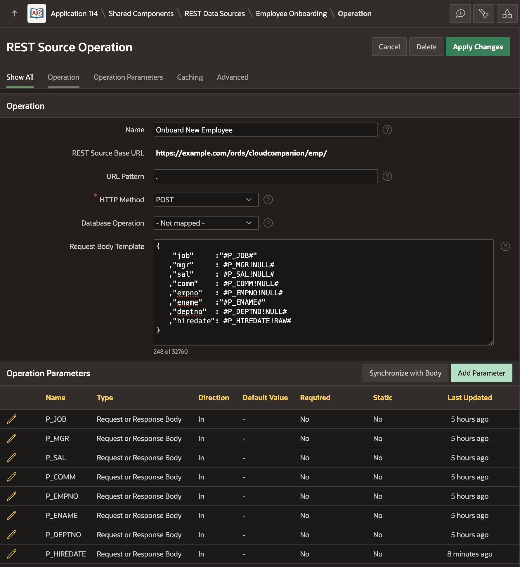 Invoke API 使用的 REST Data Source 操作