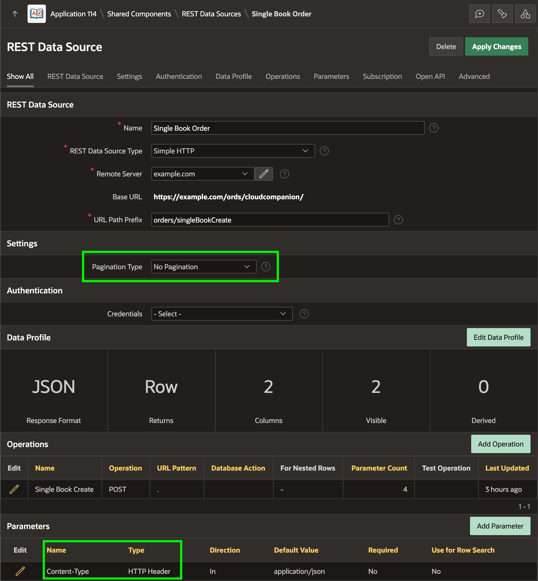 最终的 Single Book Order REST Data Source