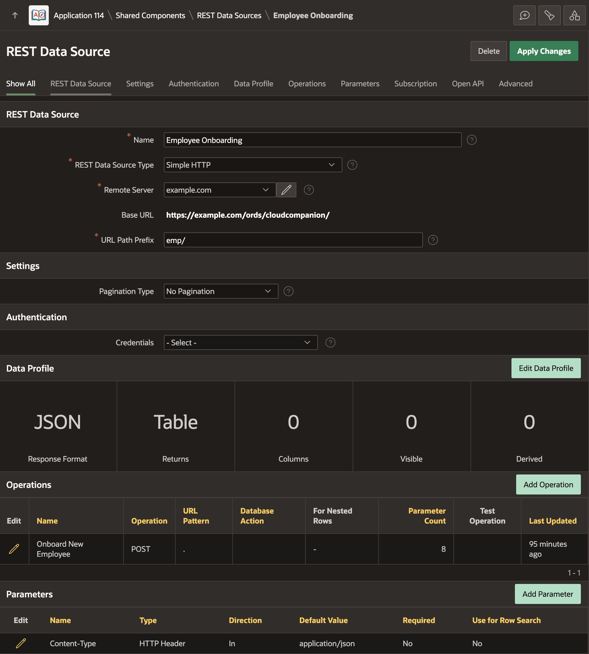 用于 Invoke API 的 REST Data Source
